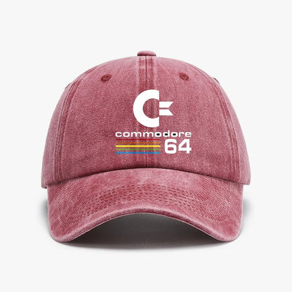 Solid Color Denim Retro Commodore 64 Baseball Cap C64 Amiga Computer Geek Nerd Hats