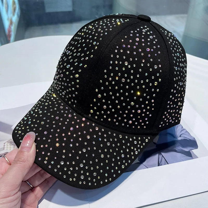 Full Body Rhinestone Baseball Cap Men Women Cotton Diamonds