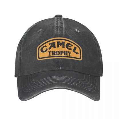 Camel Trophy Classic Logo Baseball Cap Vintage Distressed Denim
