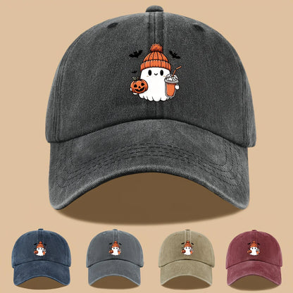 Baseball Cap Cute Ghost Pumpkin Milk Tea