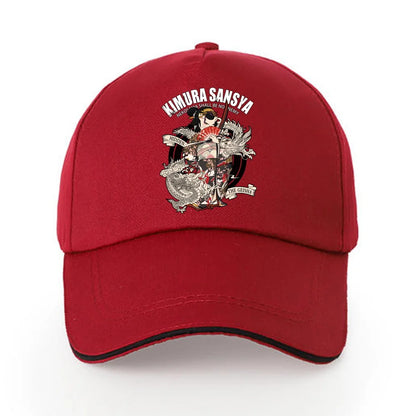 Summer Baseball Cap Solid Cotton Sun Hat Samurai Print