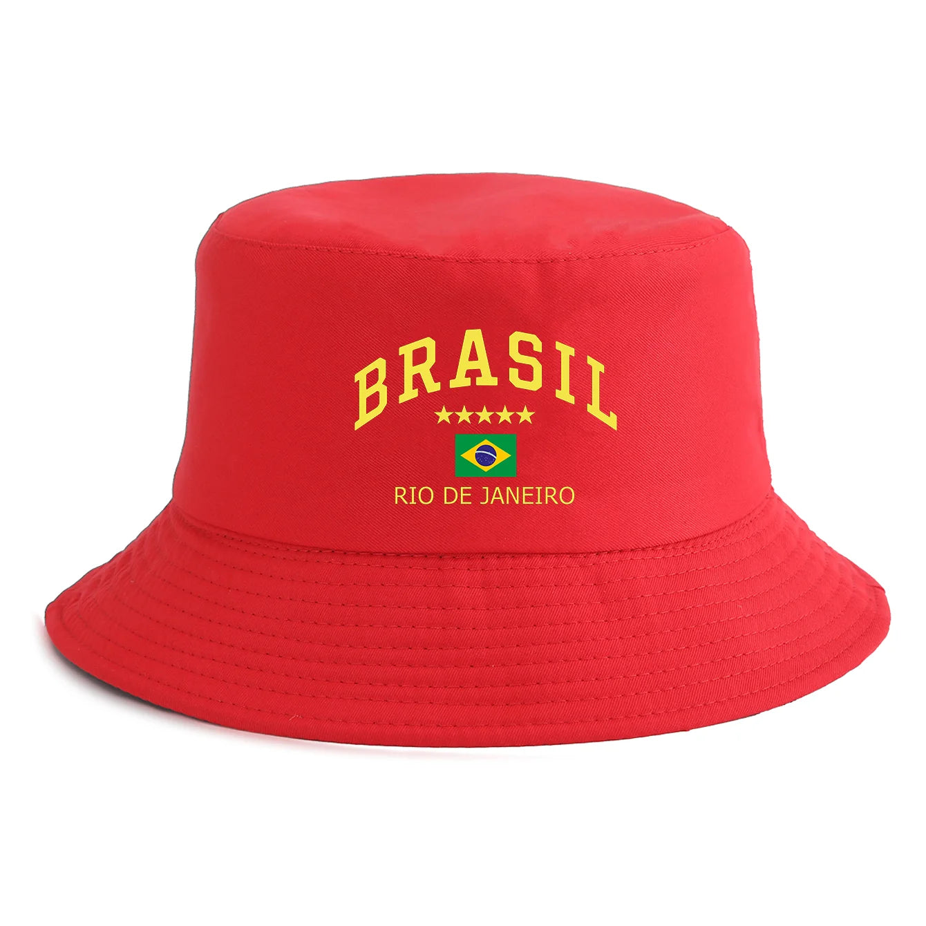 Unisex Brasil Rio de Janeiro Flag Print Bucket Hat