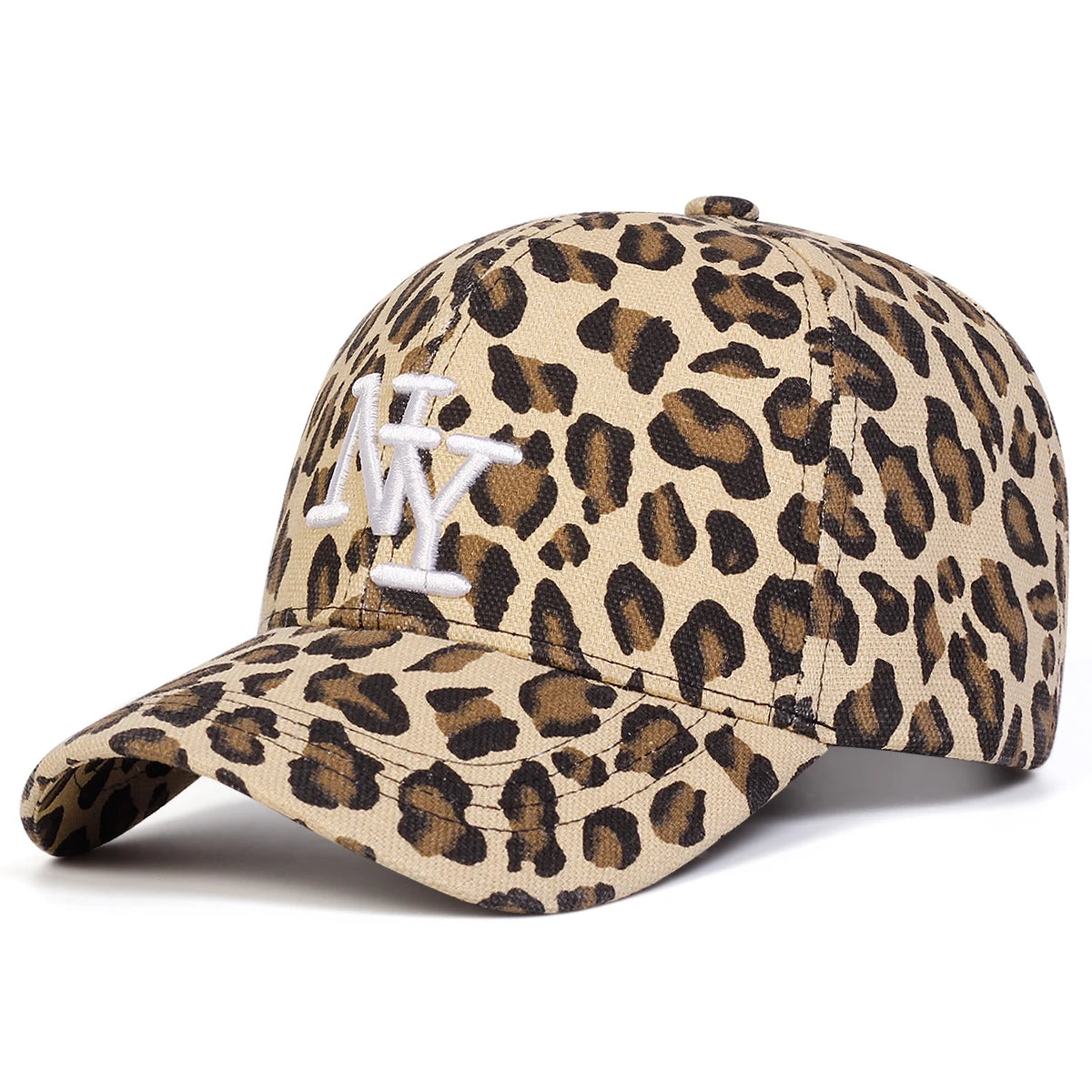 Unisex Letter Embroidery Leopard Print Baseball Caps Trucker Hats