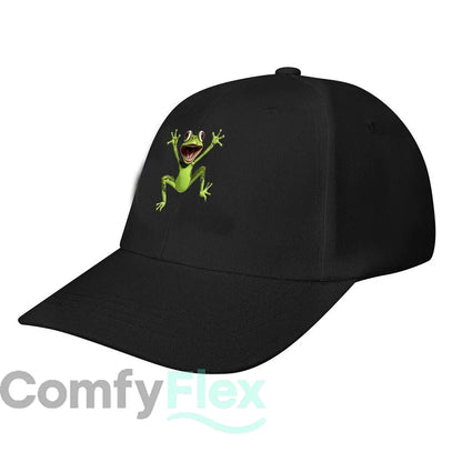 Cute Green Cartoon Frog Plastic Figurine Baseball Cap