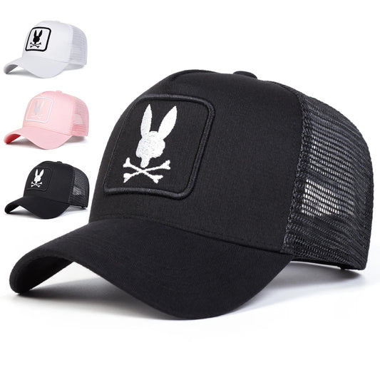 Unisex Rabbit Head Embroidery Baseball Net Caps