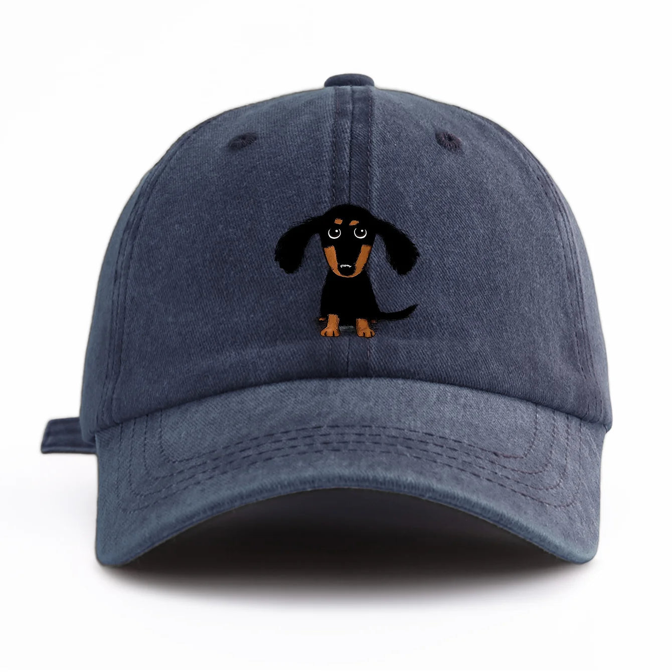 Dachshund Print Washed Baseball Cap For Adults