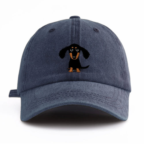 Dachshund Print Washed Baseball Cap For Adults