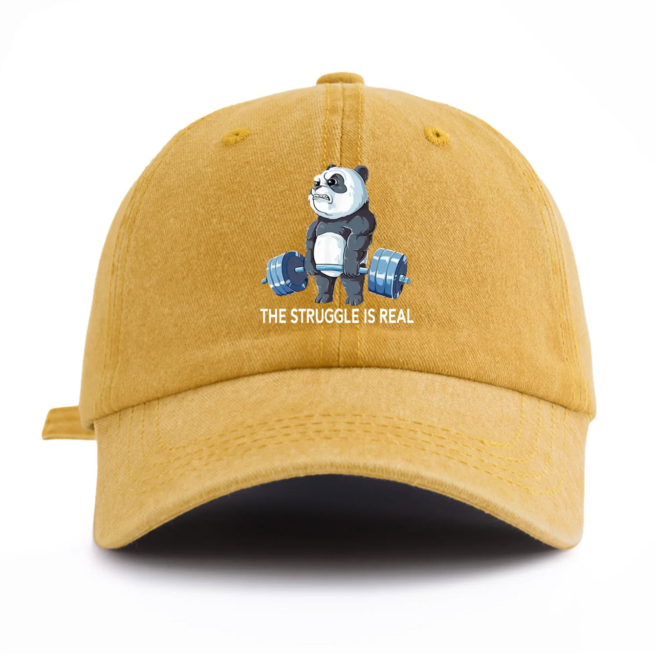 STRUUGLE REAL Print Washed Baseball Cap