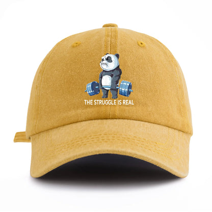 STRUUGLE REAL Print Washed Baseball Cap