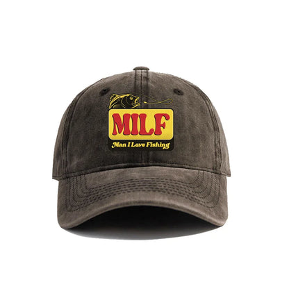 MILF Man I Love Fishing Baseball Cap Vintage Distressed Dad Hats