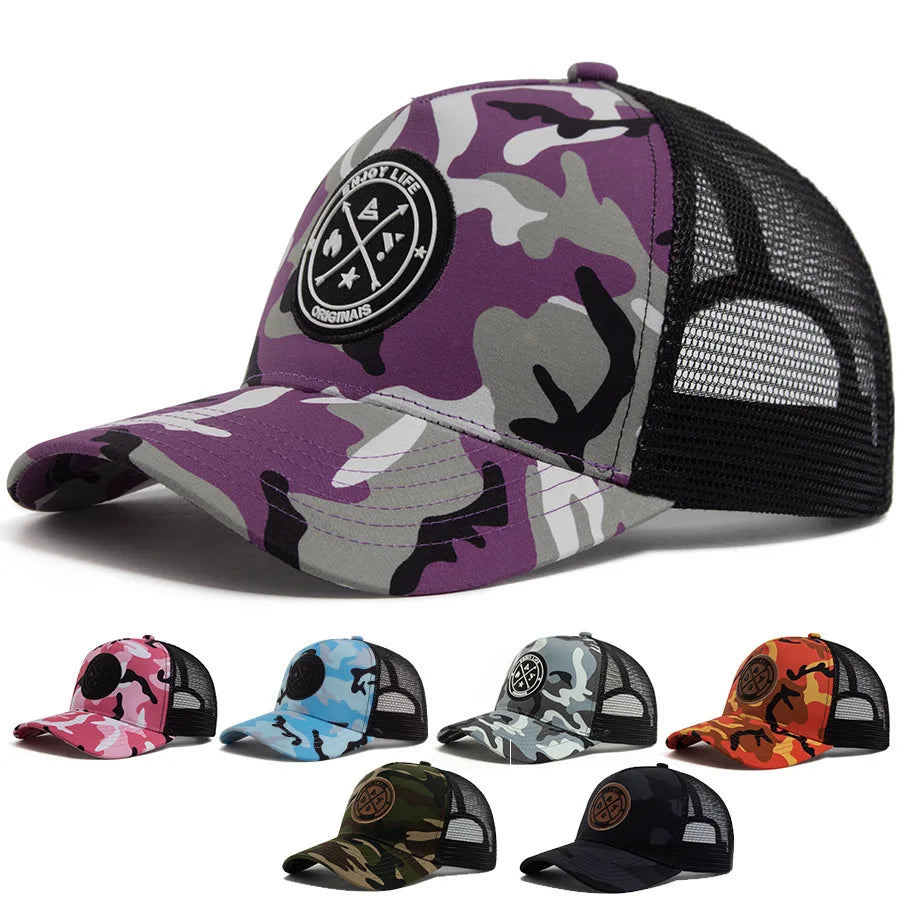 Summer Mesh Colorful camouflage Baseball Cap
