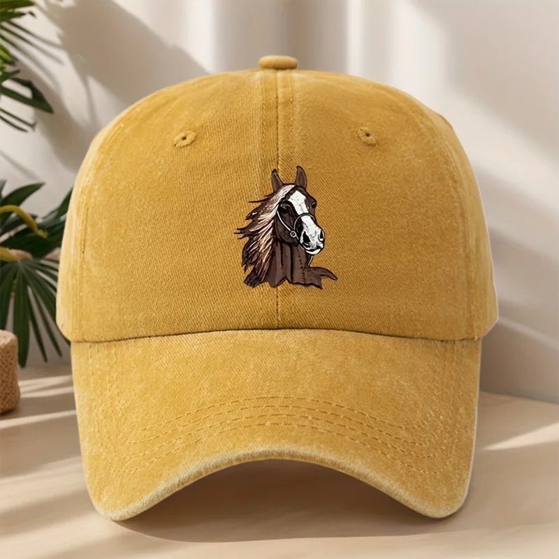 Trendy Versatile Fashion Horse Head Print Baseball Cap