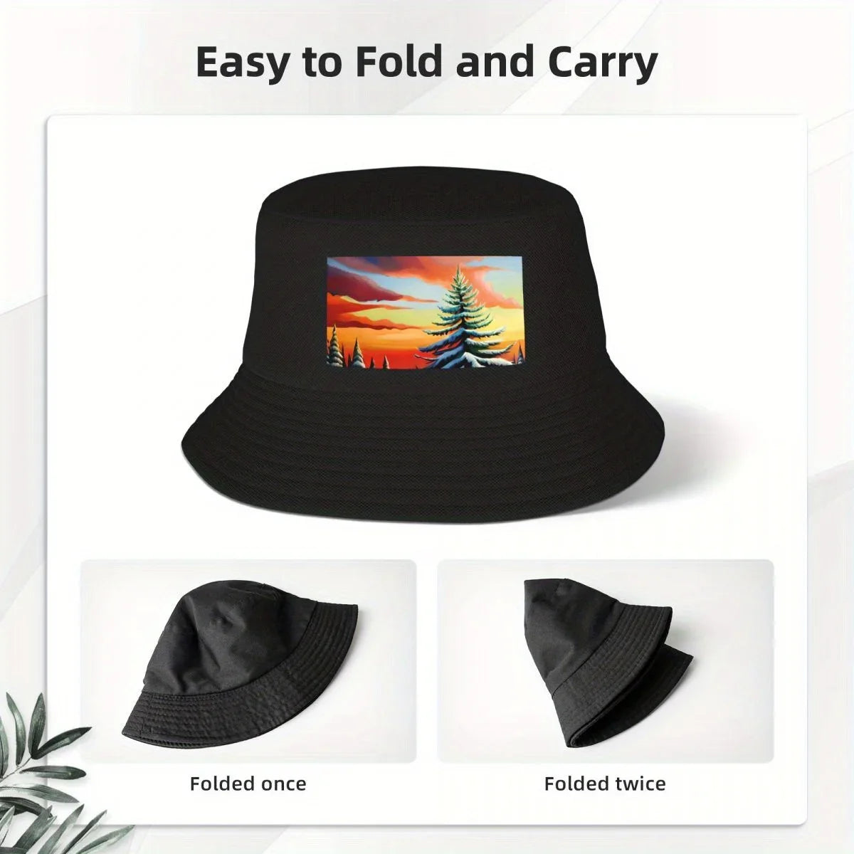 Twilight Glow Christmas Tree Bucket Hat