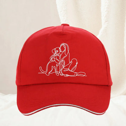 Classic Retro Dog Mom Printed Baseball Cap