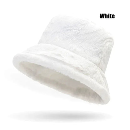 New Autumn and Winter Lady Thick Warm Skin-Friendly Soft Plush Bucket Hat Leopard Print Bucket Hat