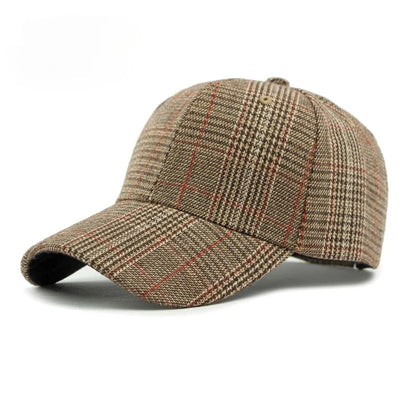 Hat Men's Spring Summer Outdoor Sunscreen Visor Classic Checkered Baseball Cap
