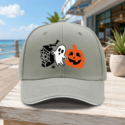 Halloween Ghost Pumpkin Spider Web Baseball Cap