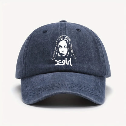 Girl Printed Baseball Cap Unisex Vintage Wash Sun Hat