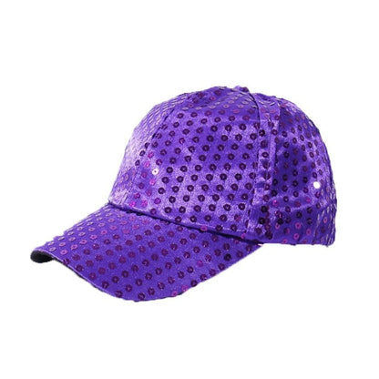 New Sequined Baseball Cap Party Dress Glittering Peaked Cap