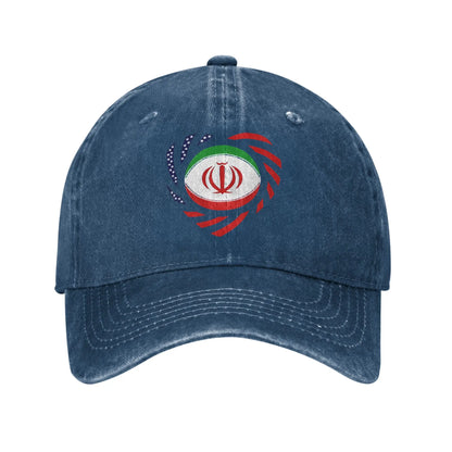 Iranian American Multinational Patriot Flag Casual Baseball Cap