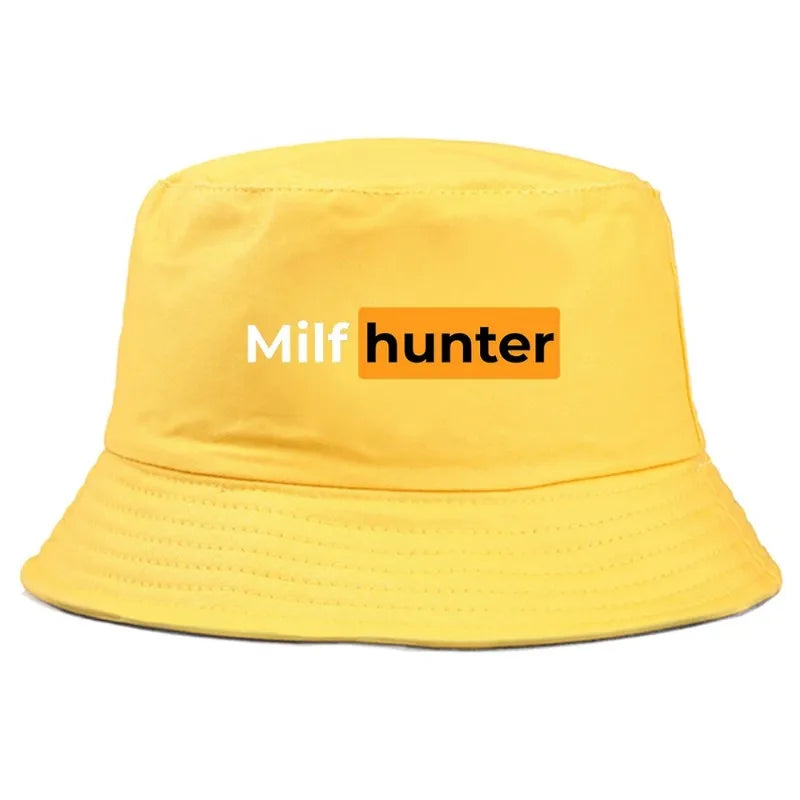 Milf Hunter Bucket Hat Summer Funny Foldable Bucket Hat Man Women