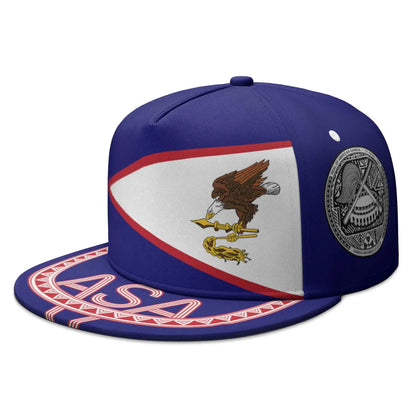 American Samoa Free Custom Made Name Number Asm Flat Brimmed Cap Snapback Cap