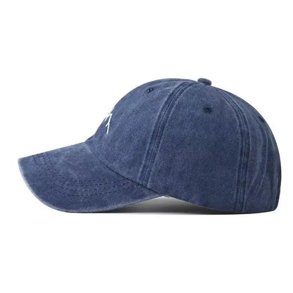 Unisex Washed Cotton Cap Mountain Embroidery Vintage Baseball Cap