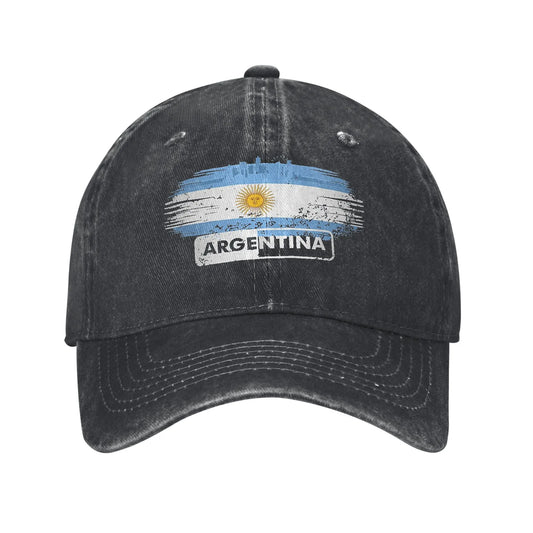 Argentina Flag Washed Baseball Cap