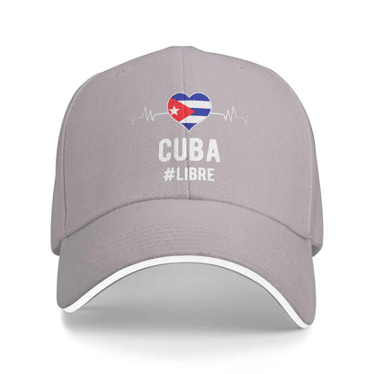 Cuba Libre Heart Flag Cuban National Heritage Baseball Cap