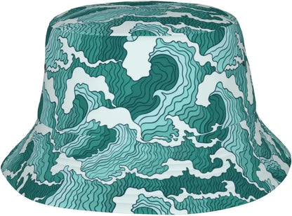 Japanese Wave Fisherman Cap Hip Hop Gorras Summer Unisex Printing Bucket Hat