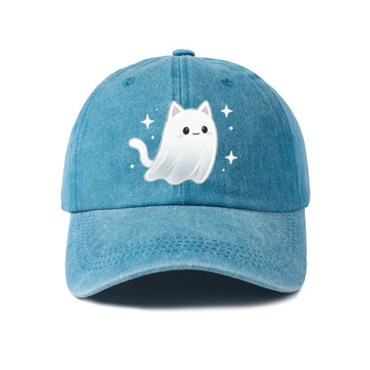Cute Ghost Cat Graphic Baseball Cap