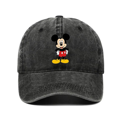 Retro Washed Mickey Mouse Print Baseball Cap