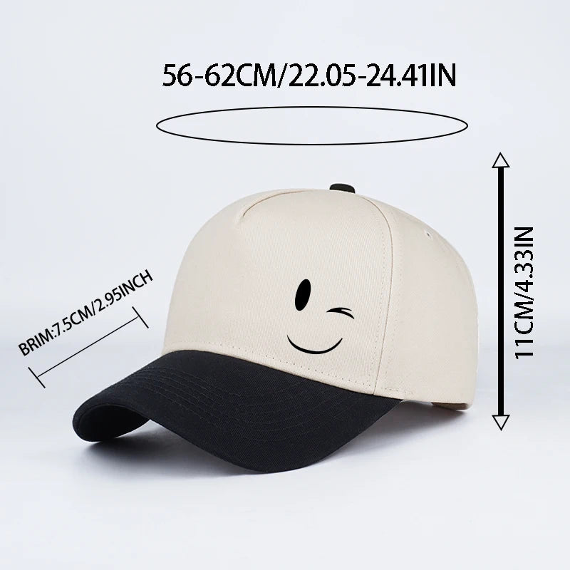 Smiley Face Printed Baseball Cap