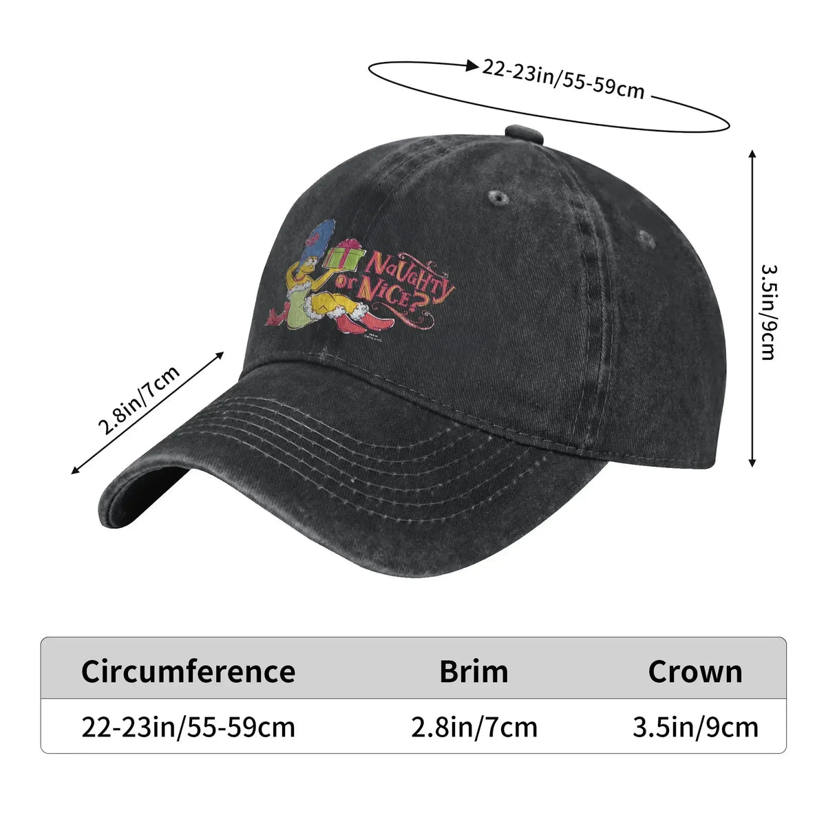 The S-simpson Christmas Marge Naughty Or Nice Sun Baseball Cap