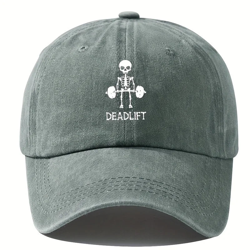Retro Style Adjustable Baseball Cap With Cool Skull Print