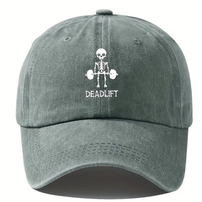 Retro Style Adjustable Baseball Cap With Cool Skull Print