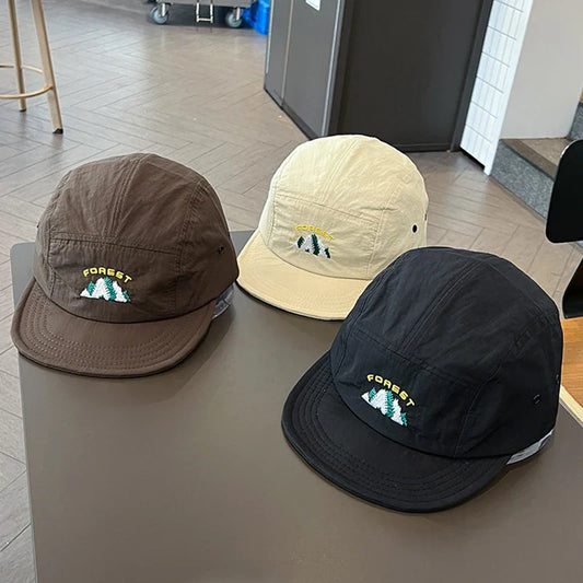 Short Brim Embroidery Baseball Cap