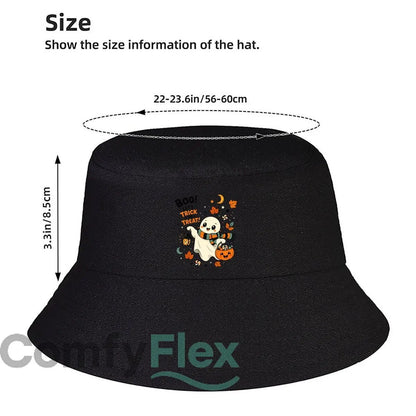 Cute Halloween Ghost Autumn Treat Bucket Hat