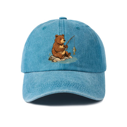 Woodland Bear Washed Baseball Cap