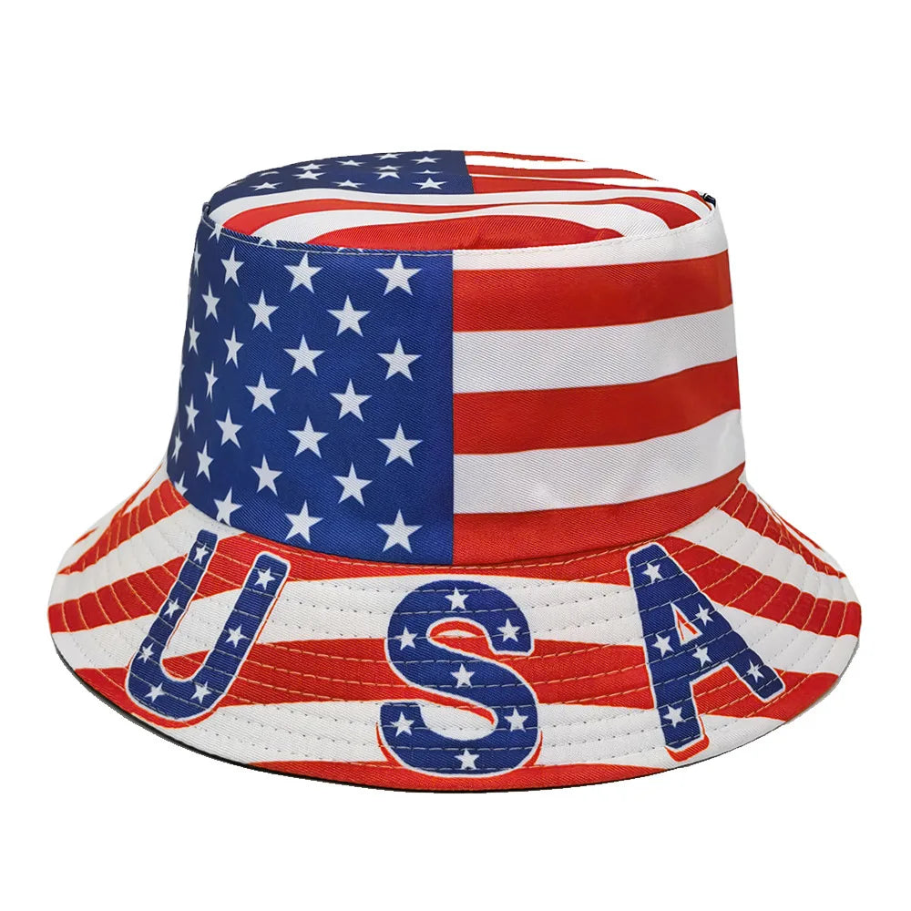 Flag Print Cheer Hat Bucket Hat