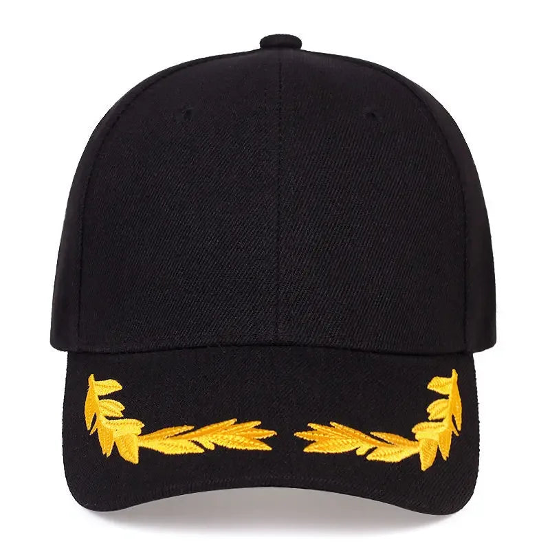 Unisex Wheat Ear Embroidery Baseball Caps Adjustable Casual Hats Spring Autumn