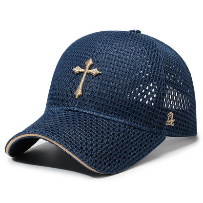 Summer Mesh Breathable Baseball Cap Star Embroidery Casual Hat Unisex