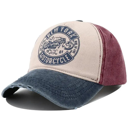 New Designer Motorcycle Print Cotton Baseball Cap