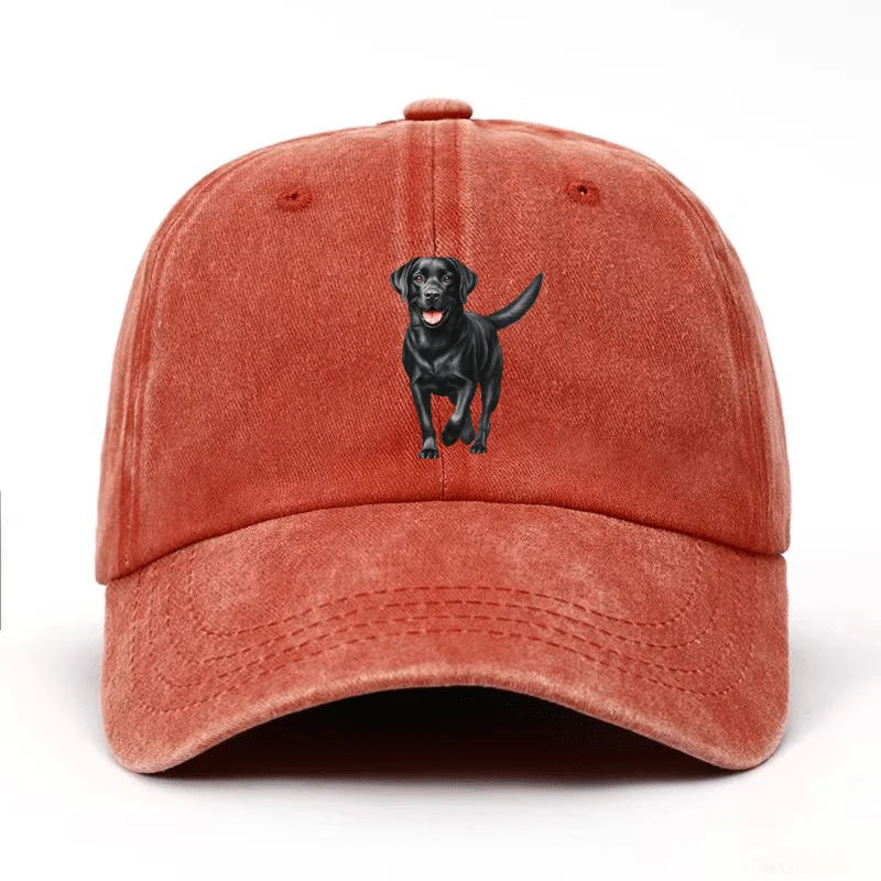 Black Labrador Print Baseball Cap For Both Men And Women