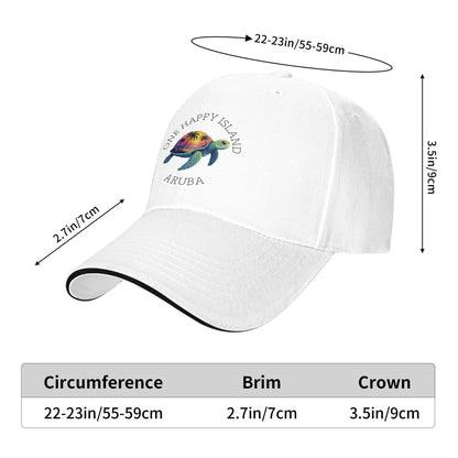 Aruba One Happy Island Turtle Tennis Skate Hip Hop Hats Baseball Caps