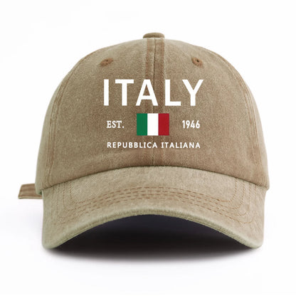 ITALY Print Washed Baseball Cap For Adults