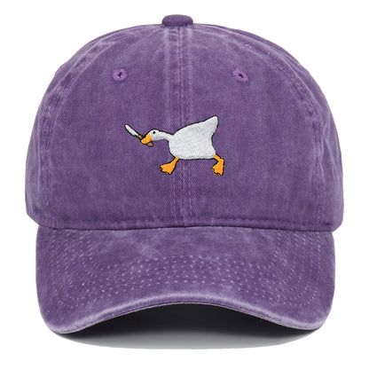 Embroidered Baseball Cap With Goose Pattern For Men And Women