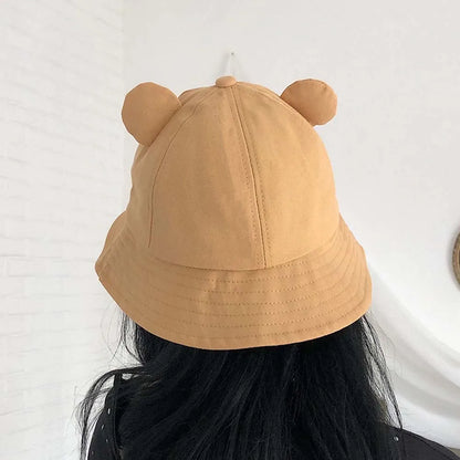 Cute Anti-Fog Frog Women Sun Protective Embroidery Fisherman's Hat Bucket Cap
