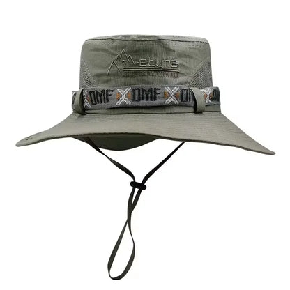 Summer Men Bucket Hat Wide Brim Panama Safari Hunting Hikingp