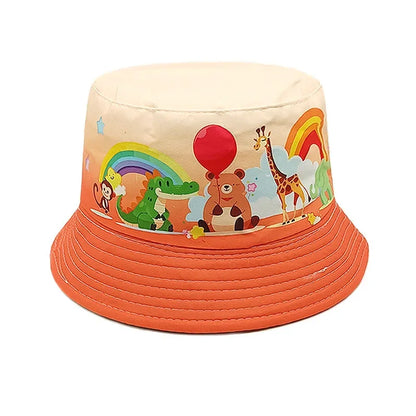 Spring Polyester Cartoon Animal Print Bucket Hat